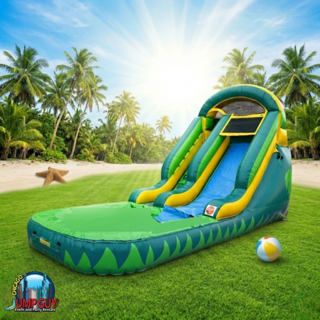 13Ft Palm Tree Water Slide rental for Bartlett IL events in ZIP code 60103