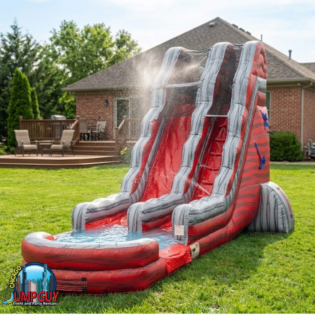 22Ft Red Rock Falls Dual Lane Water Slide Product rental for Bartlett IL events in ZIP code 60103