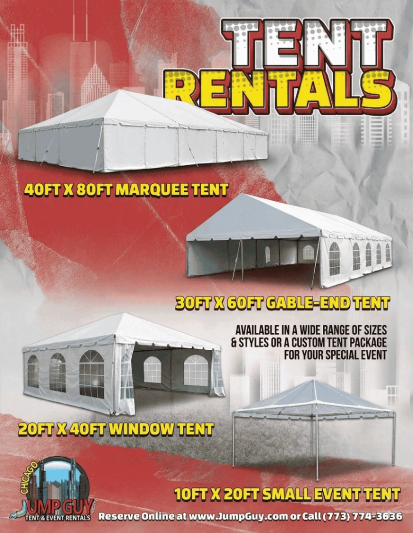 Tent rental for Bartlett IL events in ZIP code 60103